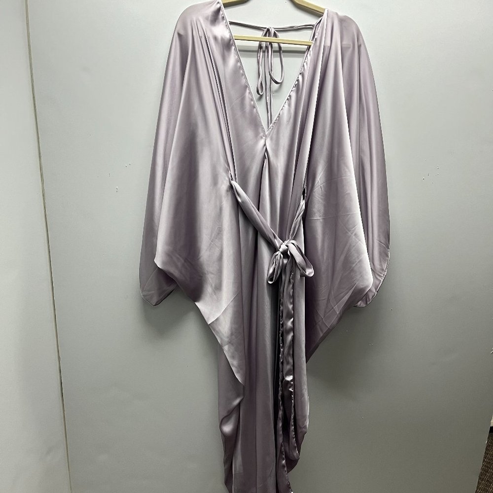 NWT Anthropologie Satin Tie Front Maxi Kaftan - Picture 6 of 8